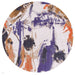 Louis De Poortere Gallery Fresque 9342 Purple Game Washable Polyester Flatweave Round Eco-Rug