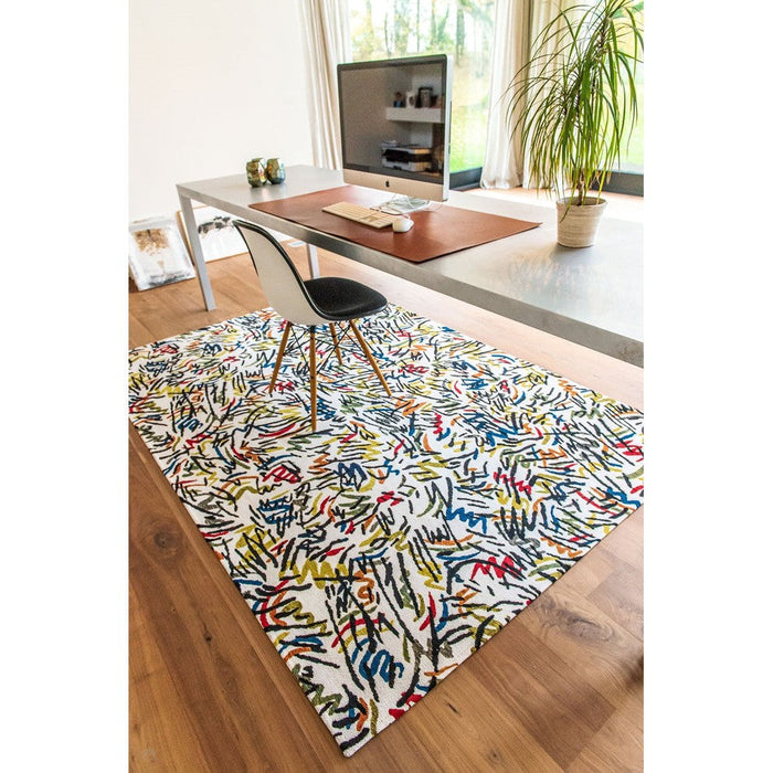 Louis De Poortere Gallery Graffito 9144 Street Graph Washable Polyester Flatweave Eco-Rug