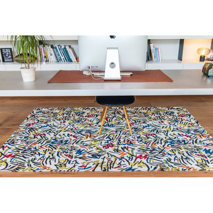 Louis De Poortere Gallery Graffito 9144 Street Graph Washable Polyester Flatweave Eco-Rug