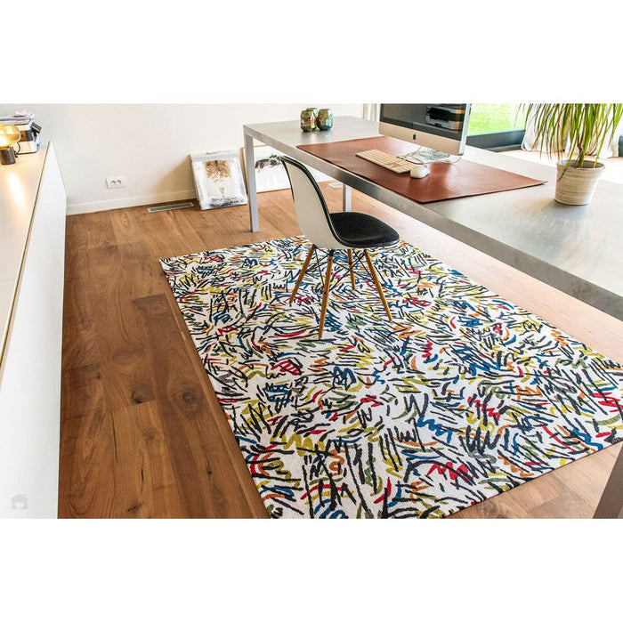 Louis De Poortere Gallery Graffito 9144 Street Graph Washable Polyester Flatweave Eco-Rug