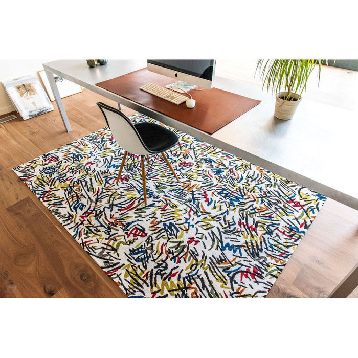 Louis De Poortere Gallery Graffito 9144 Street Graph Washable Polyester Flatweave Eco-Rug