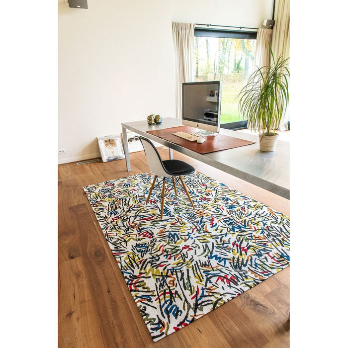 Louis De Poortere Gallery Graffito 9144 Street Graph Washable Polyester Flatweave Eco-Rug