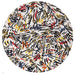 Louis De Poortere Gallery Graffito 9144 Street Graph Washable Polyester Flatweave Round Eco-Rug