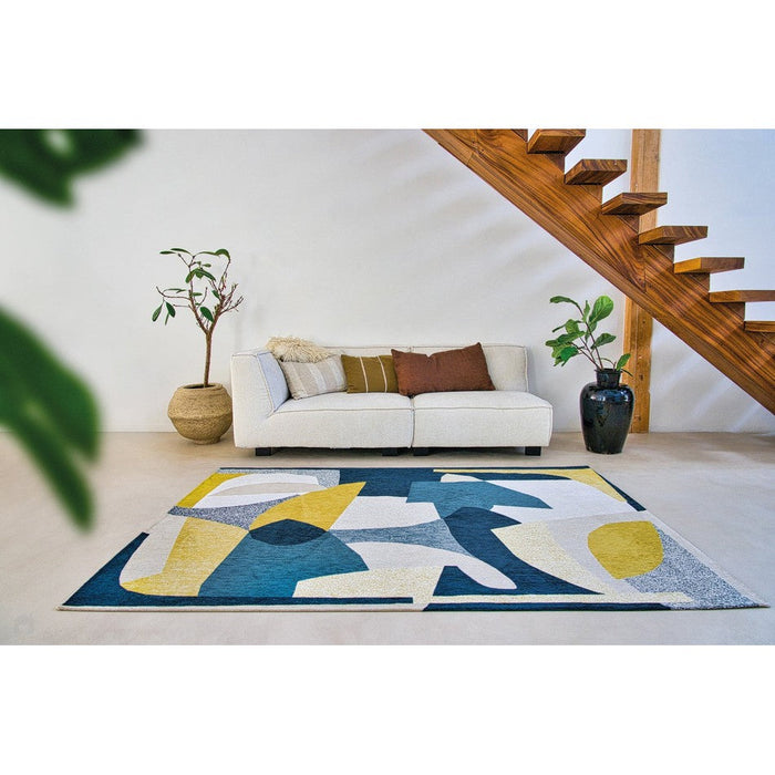 Louis De Poortere Gallery Shapes 9369 Duck Song Washable Polyester Flatweave Eco-Rug