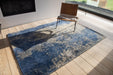 Louis De Poortere Mad Men Cracks 8629 Abyss Blue Rug