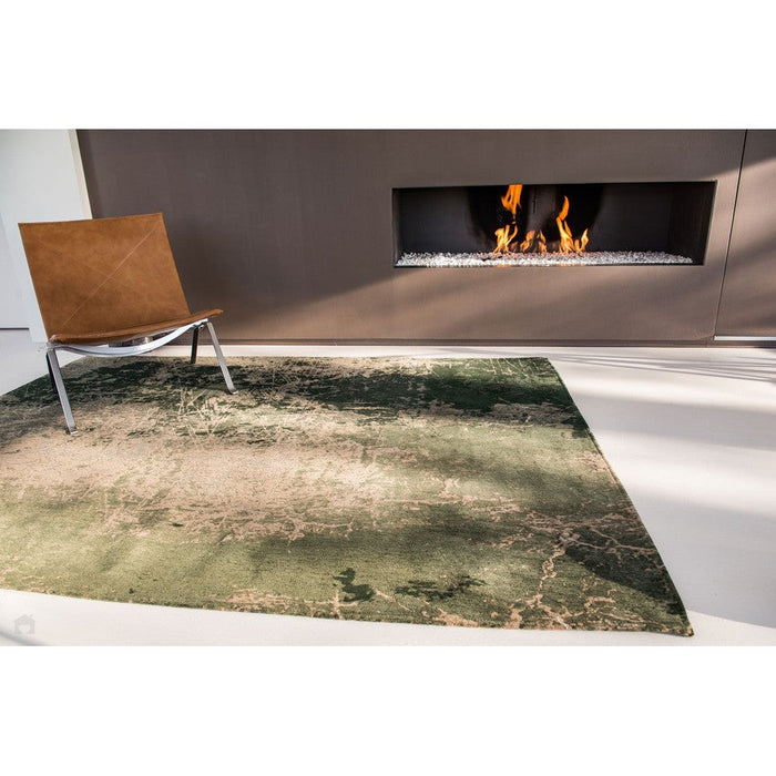 Louis De Poortere Mad Men Cracks 8723 Dark Pine Washable Polyester Flatweave Eco-Rug