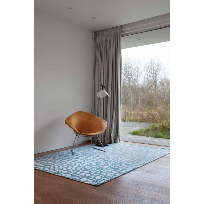 Louis De Poortere Mad Men Dedalo 9203 Blue Marine Washable Polyester Flatweave Eco-Rug