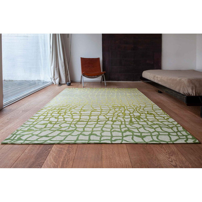 Louis De Poortere Mad Men Dedalo 9204 Republic Green Washable Polyester Flatweave Eco-Runner