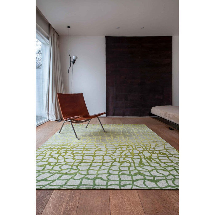 Louis De Poortere Mad Men Dedalo 9204 Republic Green Washable Polyester Flatweave Eco-Runner