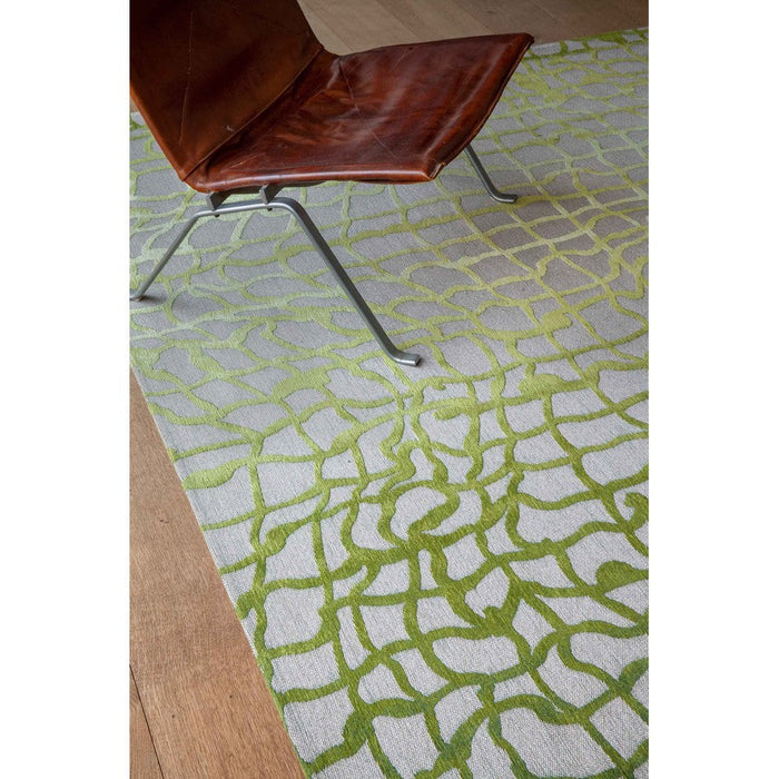 Louis De Poortere Mad Men Dedalo 9204 Republic Green Washable Polyester Flatweave Eco-Runner