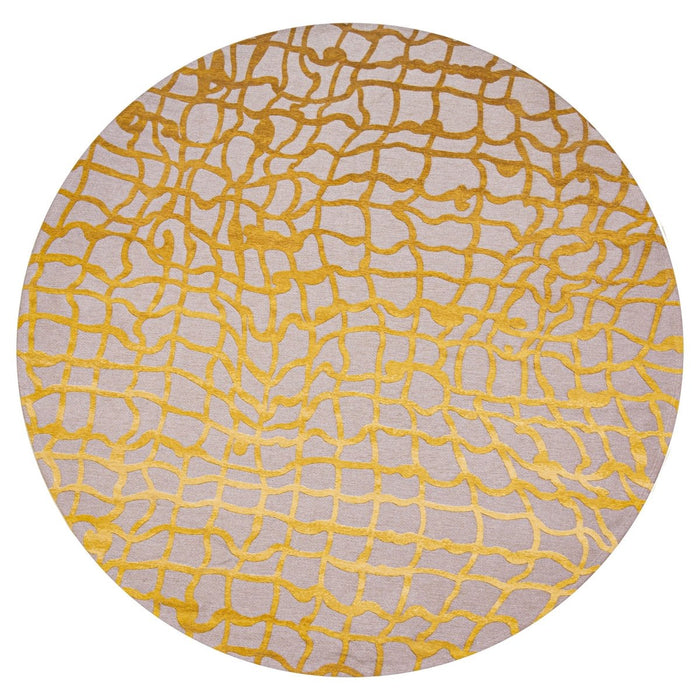 Louis De Poortere Mad Men Dedalo 9205 Yellow Scarab Round Rug