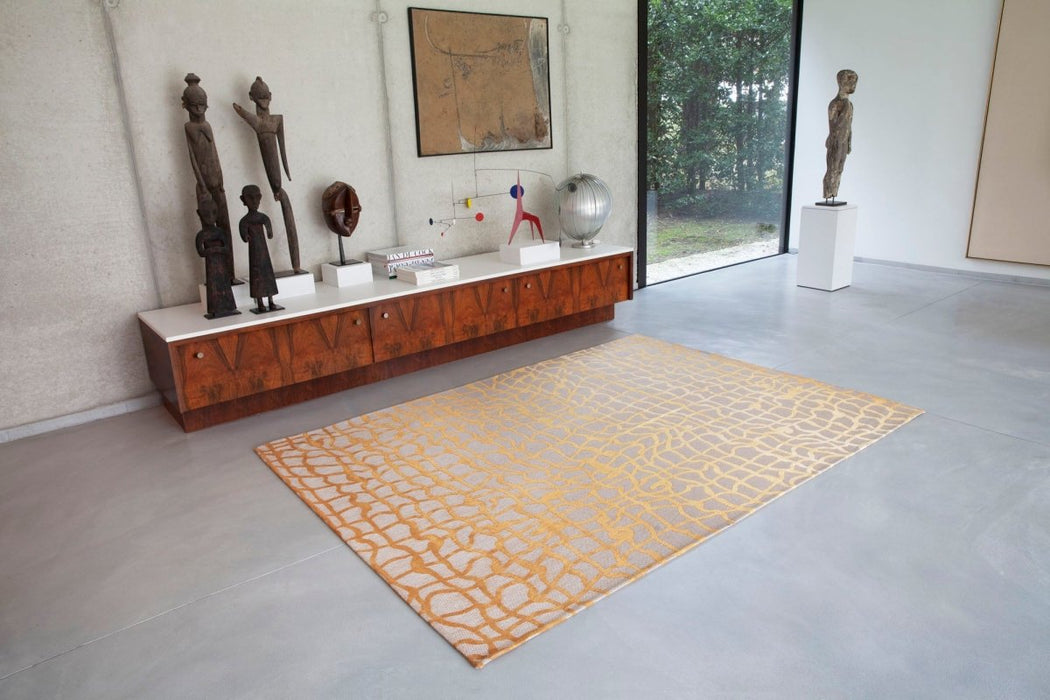 Louis De Poortere Mad Men Dedalo 9205 Yellow Scarab Rug