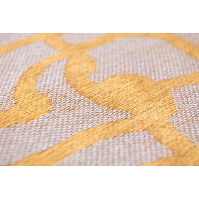 Louis De Poortere Mad Men Dedalo 9205 Yellow Scarab Washable Polyester Flatweave Eco-Rug