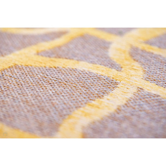 Louis De Poortere Mad Men Dedalo 9205 Yellow Scarab Washable Polyester Flatweave Eco-Rug