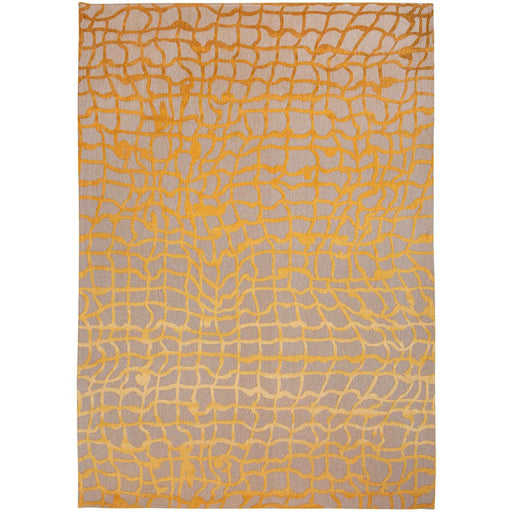 Louis De Poortere Mad Men Dedalo 9205 Yellow Scarab Washable Polyester Flatweave Eco-Rug