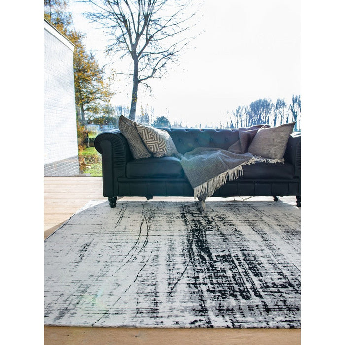 Louis De Poortere Mad Men Griff 8926 Metro Black & White Washable Polyester Flatweave Eco-Rug