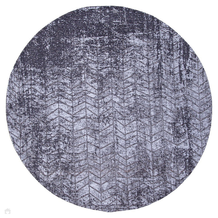 Louis De Poortere Mad Men Jacob's Ladder 8425 Harlem Contrast Washable Polyester Flatweave Round Eco-Rug