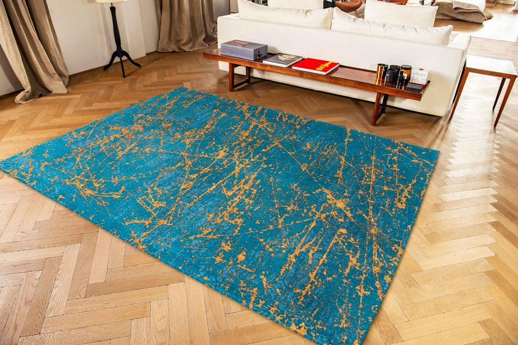 Louis De Poortere Mad Men Stellar 9218 Lightning Turquoise Rug