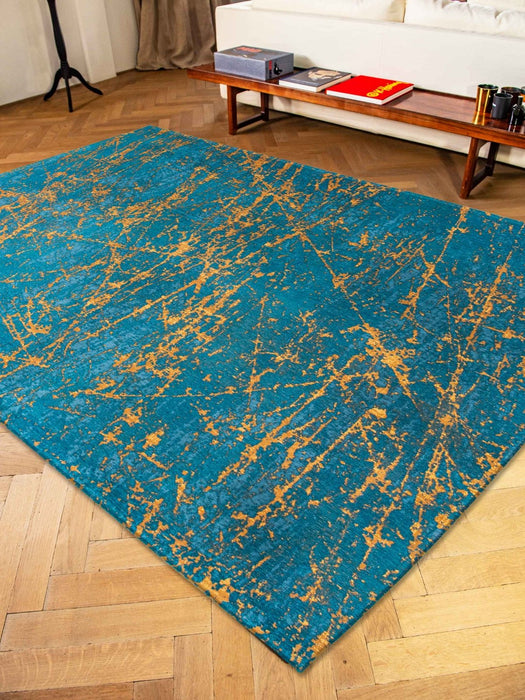 Louis De Poortere Mad Men Stellar 9218 Lightning Turquoise Rug