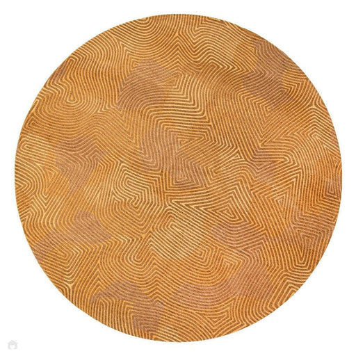 Louis De Poortere Meditation Coral 9226 Jelly Gold Washable Polyester Flatweave Round Eco-Rug