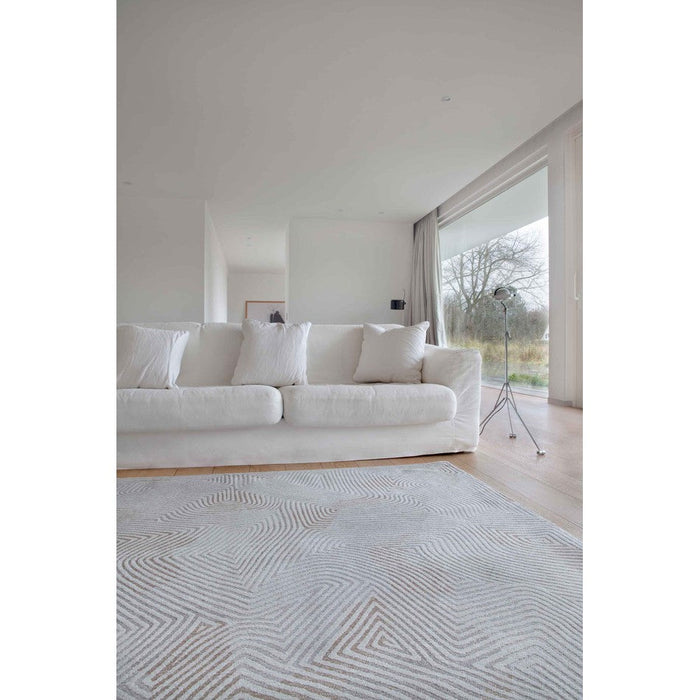 Louis De Poortere Meditation Coral 9228 Oyster White Washable Polyester Flatweave Eco-Rug