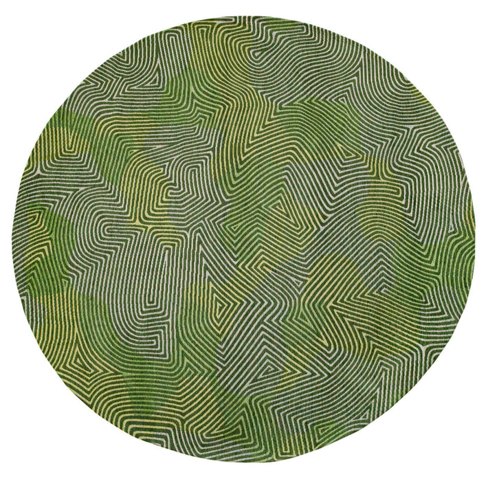 Louis De Poortere Meditation Coral 9231 Tropical Green Round Rug