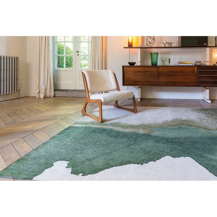 Louis De Poortere Meditation Lagoon 9331 Palm Green Washable Polyester Flatweave Eco-Rug