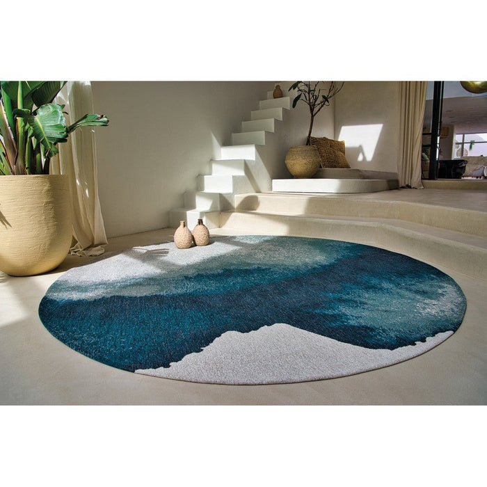 Louis De Poortere Meditation Lagoon 9332 Inkjet Washable Polyester Flatweave Eco-Rug