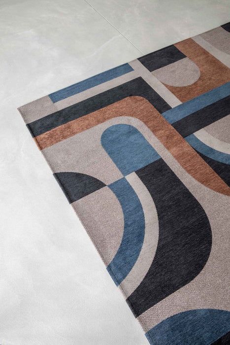 Louis De Poortere Nuance Module 9196 Camel Blue Rug