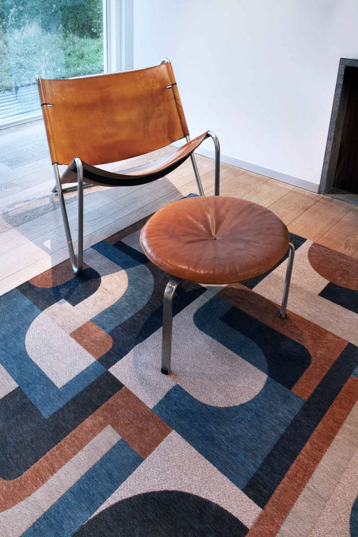 Louis De Poortere Nuance Module 9196 Camel Blue Rug