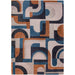 Louis De Poortere Nuance Module 9196 Camel Blue Washable Polyester Flatweave Eco-Rug