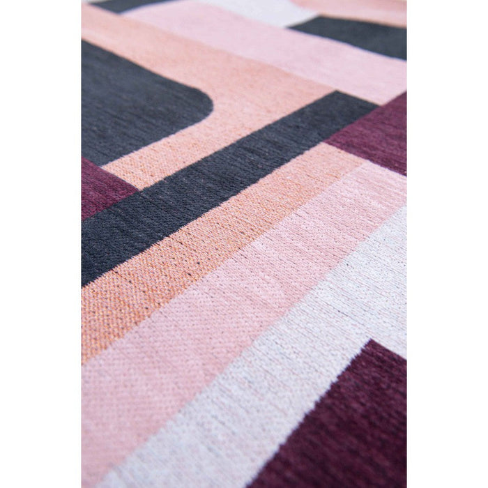 Louis De Poortere Nuance Module 9209 Pink Rohe Washable Polyester Flatweave Eco-Rug