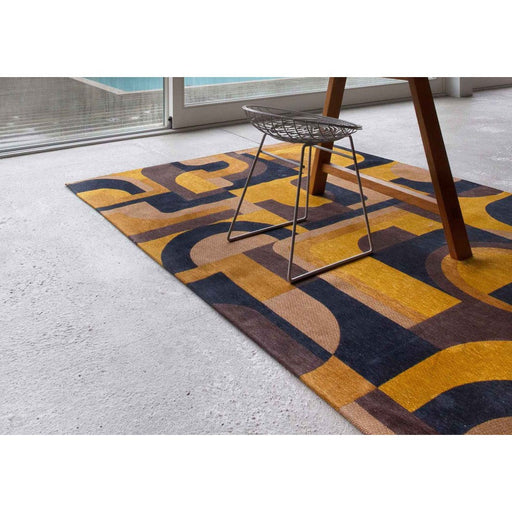 Louis De Poortere Nuance Module 9210 Yellow Meyer Washable Polyester Flatweave Eco-Rug