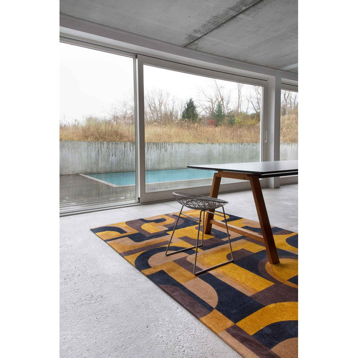 Louis De Poortere Nuance Module 9210 Yellow Meyer Washable Polyester Flatweave Eco-Rug