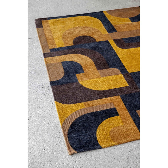 Louis De Poortere Nuance Module 9210 Yellow Meyer Washable Polyester Flatweave Eco-Rug