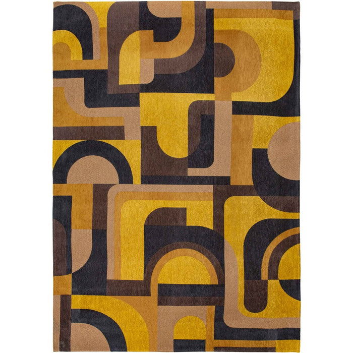 Louis De Poortere Nuance Module 9210 Yellow Meyer Washable Polyester Flatweave Eco-Rug