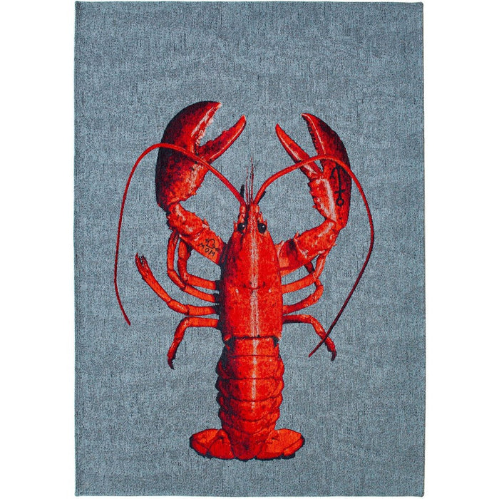 Louis De Poortere Pop Lobster 9389 Steam Red Washable Polyester Flatweave Eco-Rug