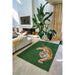 Louis De Poortere Pop Tiger 9388 Green On Fire Washable Polyester Flatweave Eco-Rug