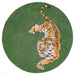 Louis De Poortere Pop Tiger 9388 Green On Fire Washable Polyester Flatweave Round Eco-Rug