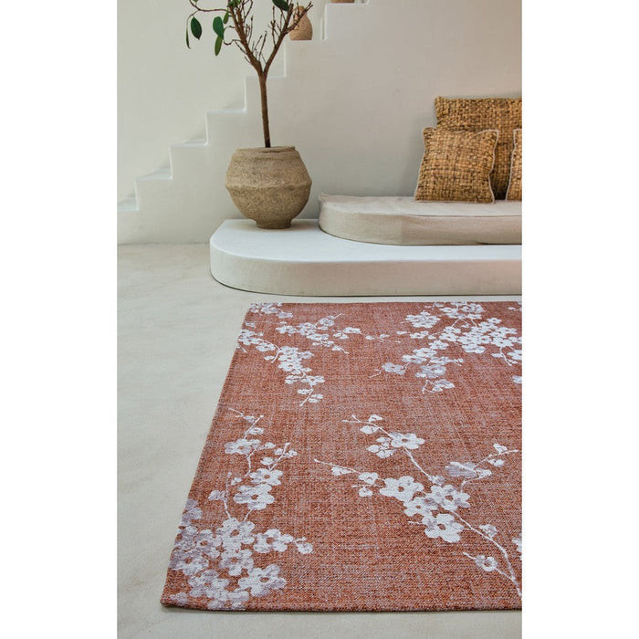 Louis De Poortere Sakura Sakura 9371 Copper Pink Washable Polyester Flatweave Eco-Rug