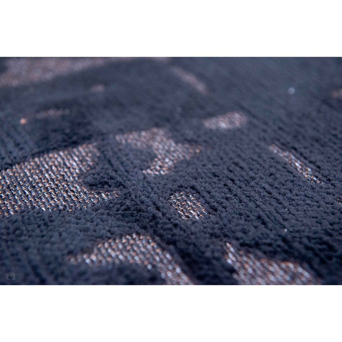 Louis De Poortere Structures Baobab 9200 Black Water Washable Polyester Flatweave Eco-Rug