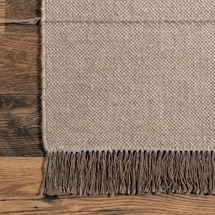 Luanne Beige Wool Striped Area Rug 80x150 cm