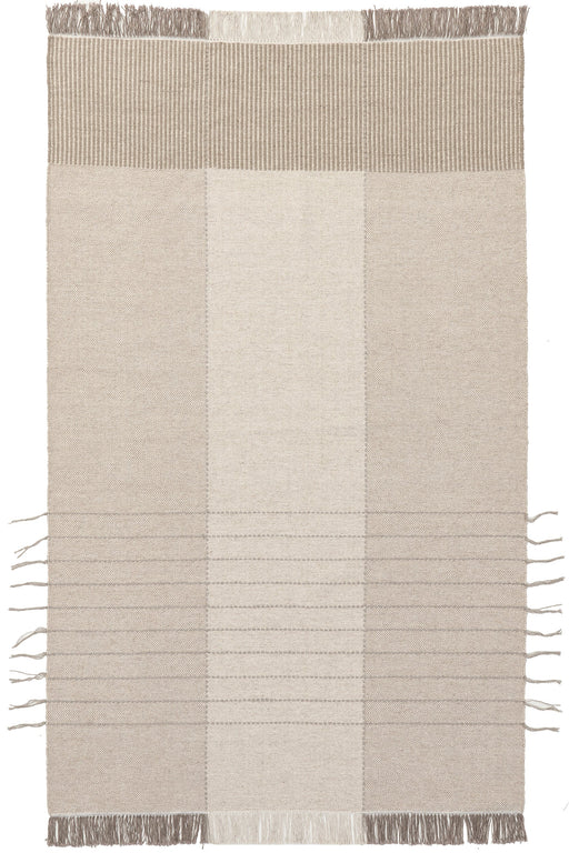 Luanne Beige Wool Striped Area Rug 80x150 cm