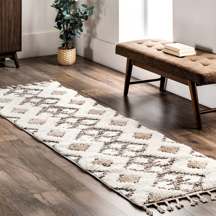 Lucia Aztec Trellis Area Rug 160 x 230 cm Beige