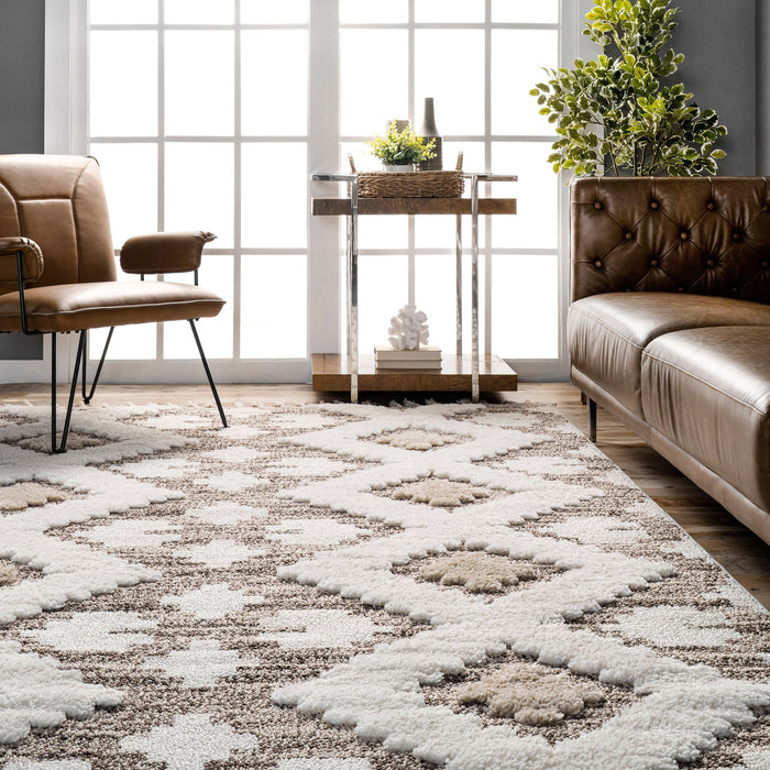 Lucia Aztec Trellis Area Rug 160 x 230 cm Beige