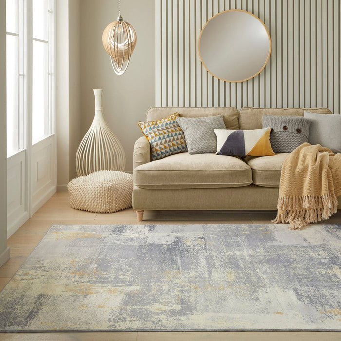 Lux Washable LUX02 Modern Abstract Distressed Soft-Touch Silky Smooth Faux Rabbit Fur Polyester Flatweave Light Grey Rug