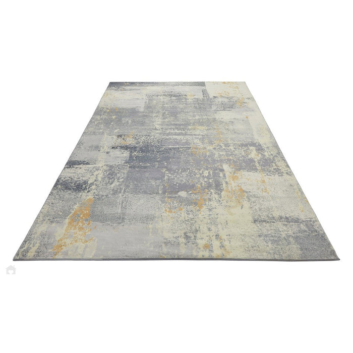 Lux Washable LUX02 Modern Abstract Distressed Soft-Touch Silky Smooth Faux Rabbit Fur Polyester Flatweave Light Grey Rug