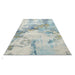 Lux Washable LUX04 Modern Abstract Distressed Soft-Touch Silky Smooth Faux Rabbit Fur Polyester Flatweave Blue/Gold Rug