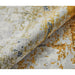 Lux Washable LUX09 Modern Abstract Distressed Soft-Touch Silky Smooth Faux Rabbit Fur Polyester Flatweave Ivory/Gold Rug