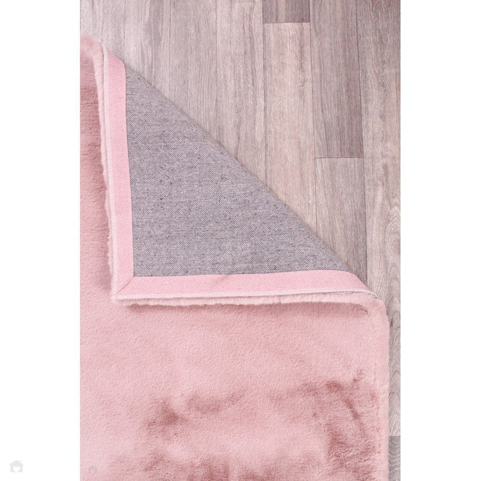 Luxe Faux Fur Rug Plain Blush Rug